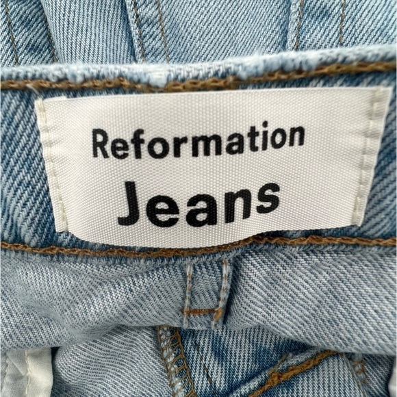 Reformation Jeans Cynthia High Rise Relaxed Patched Button Fly Jeans Size 29 - Picture 2 of 7